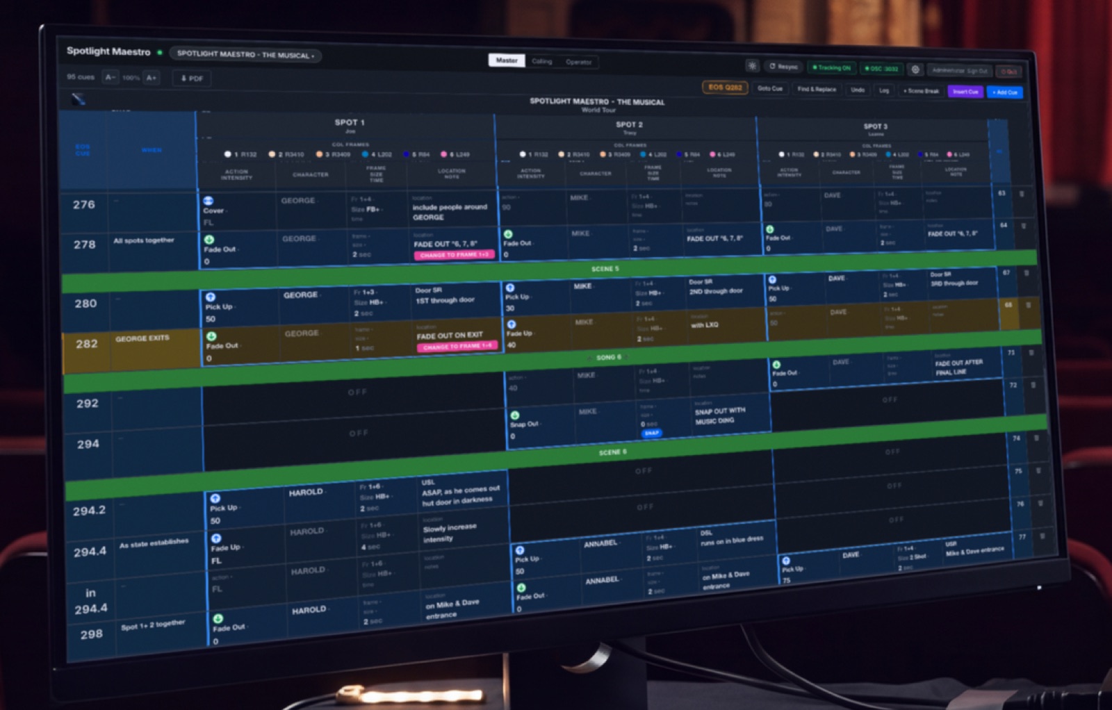 Operator tablets at the production desk