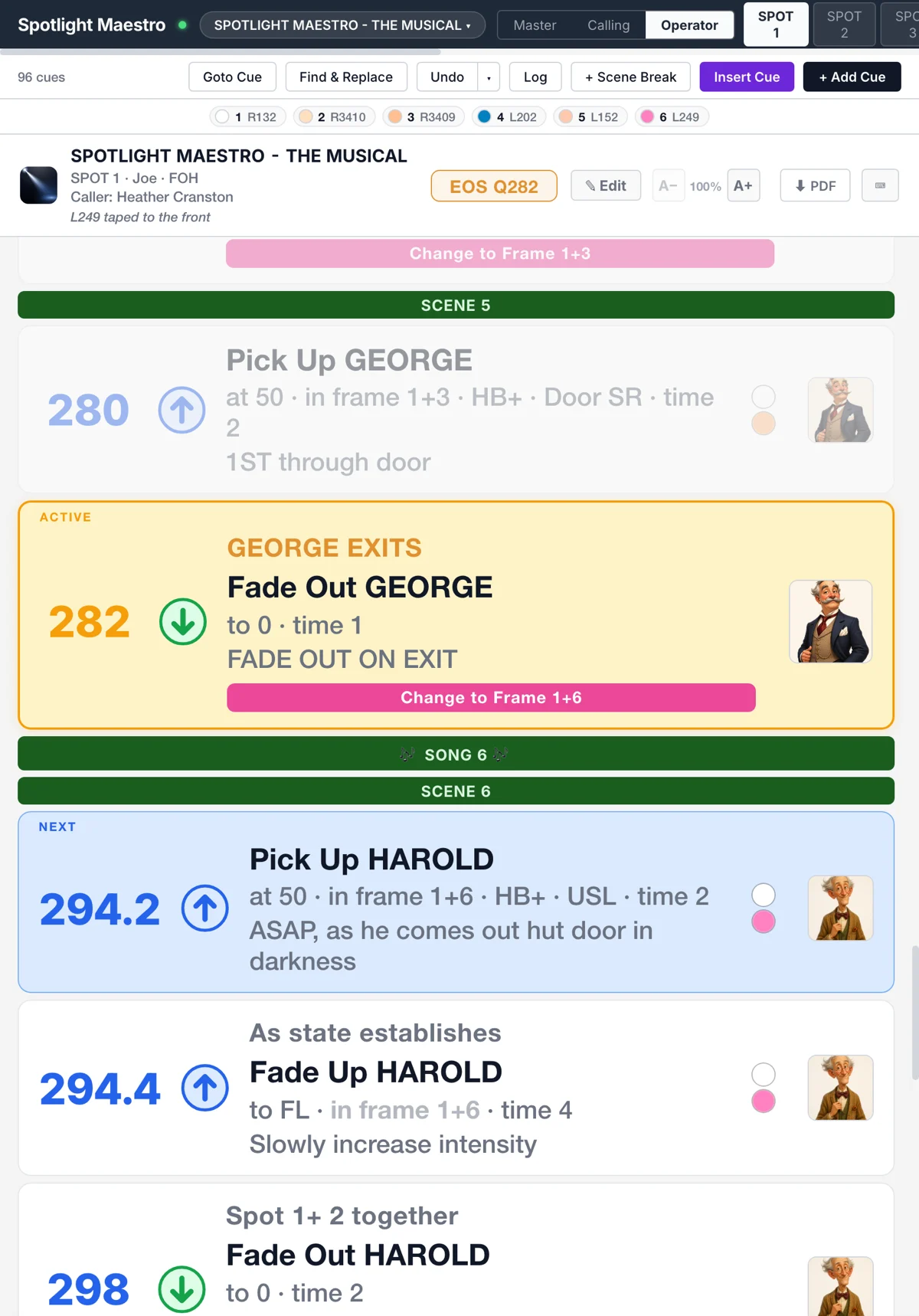 The tracking view in light mode